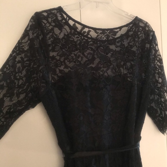 Seraphine Black Lace Maternity Cocktail Dress - Picture 7 of 9